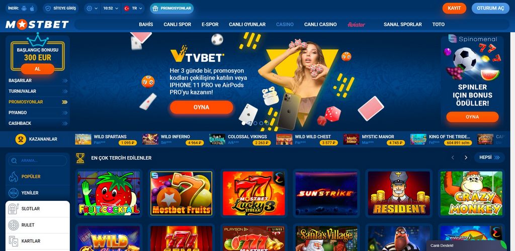 Popularne promocje i oferty zachęt od Mostbet