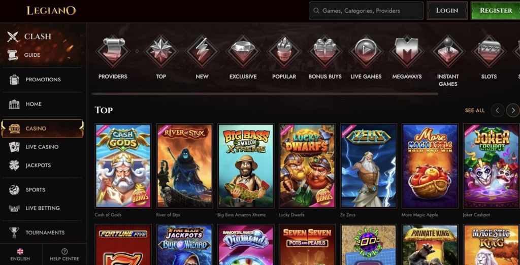 Cassino Legiano: Jogos de Luxo, Incentivos VIP e Bônus